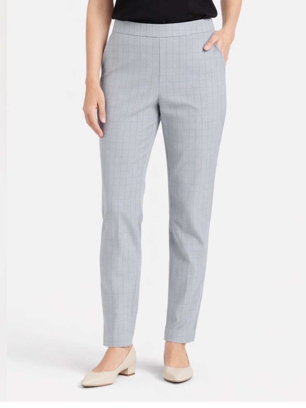 a new day Light Gray Plaid Straight-Leg Pants
